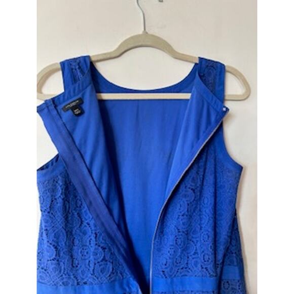 Ann Taylor Lace Sleeveless Fitted Sheath Dress Size 10 Beautiful Royal Blue - Picture 7 of 11